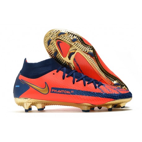 Nike Phantom GT Elite DF FG Mens Cleat Orange Gold Blue