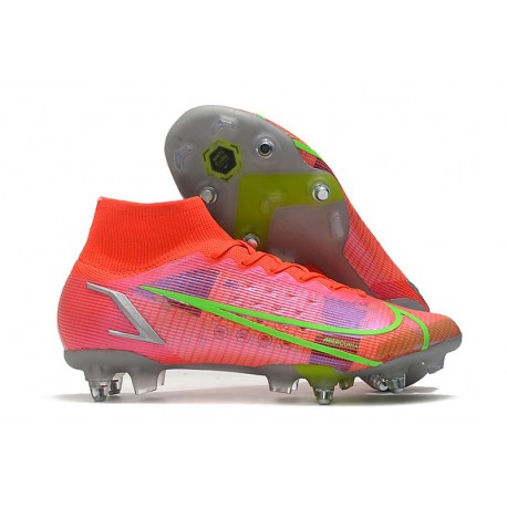 Nike Mercurial Superfly VIII Elite SG PRO Anti Clog Bright Crimson Metallic Silver