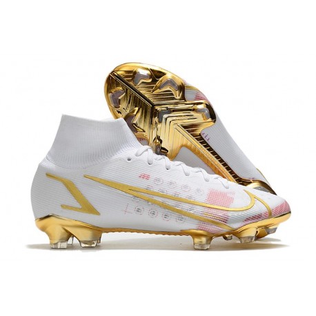 Nike Mercurial Superfly VIII Elite FG White Pink Gold