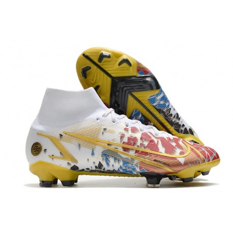 Nike Mercurial Superfly VIII Elite FG White Red Blue Golden