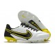 Nike Tiempo Legend IX Elite FG Shoes White Dark Smoke Grey Black Yellow Strike