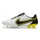 Nike Tiempo Legend IX Elite FG Shoes White Dark Smoke Grey Black Yellow Strike