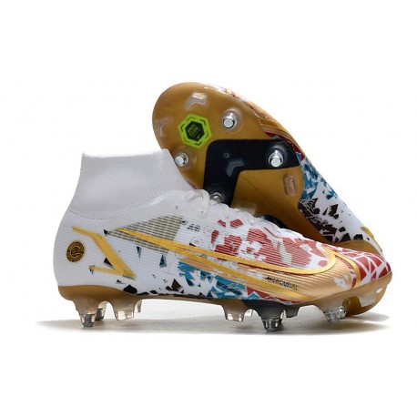 Nike Mercurial Superfly VIII Elite SG PRO Anti Clog White Gold Pink